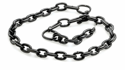 Obraz premium Black chain necklace on white background; jewelry photography for online store