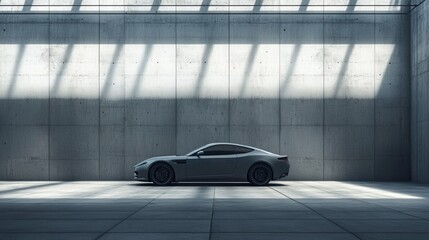 Modern architecture background featuring an empty concrete wall and floor, ideal for car presentation