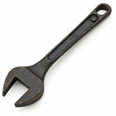 Obraz premium Antique bronze wrench isolated on white background; repair, DIY, tool, hardware store, mechanics