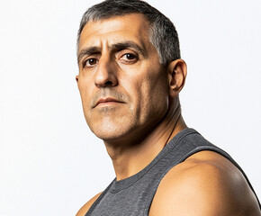 Obraz premium Fitness strong man portrait, male portrait close up