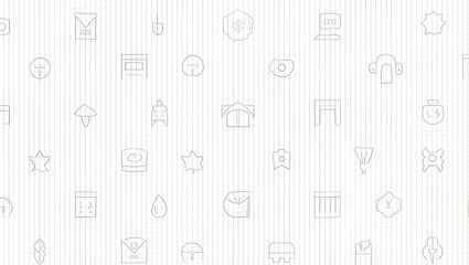 Modern Tile Design: Unique Repeat Patterns Featuring Iconic Local Symbols on a Balanced White Background with Precise Geometric Layout for Enhanced Merchandising Visuals in Photo Stock Concept