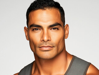 Obraz premium Fitness strong man portrait, male portrait close up