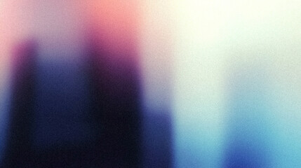 background with grain & noise with Blurred Abstract High-Rise Building with Neon Blue and Pink Light – Urban Skyline Aesthetic
