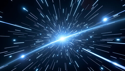 Obraz premium Generate seamless tile patterns combining futuristic satellite modules bright scan beams and bold white space for high impact cosmic style concept as Satellite modules pulse with bright scan beams. Bo