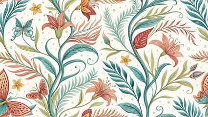 Obraz premium Flowing Lines Organic Wallpaper Interior Design: Lush Green Nature-Inspired Background