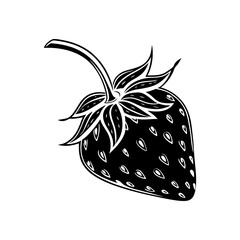 The Essence of Nature A Handcrafted Strawberry Logo for Pure Delight