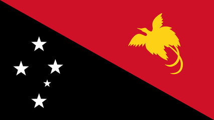 Flag of Papua New Guinea featuring its national symbols, vibrant colors, and striking design representing cultural heritage