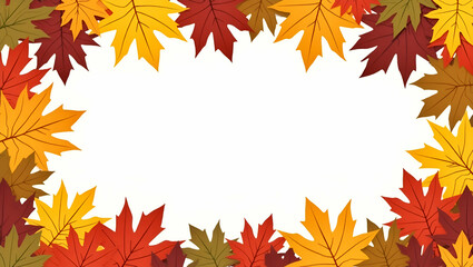 Maple leaves and harvest symbols border frame with festive copy space for Canadian Thanksgiving concept as Vibrant maple leaves and assorted harvest symbols framing festive space for Canadian Thanksgi