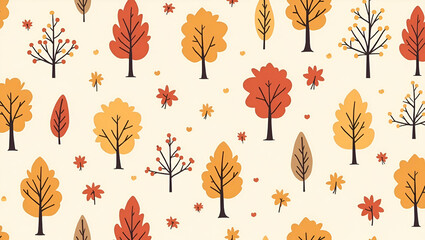 Obraz premium Cozy Sweater and Autumn Tree Seamless Pattern for Fall Decor