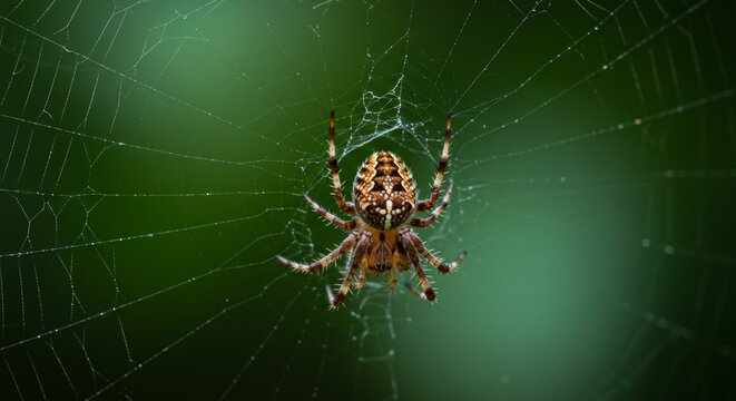 close up shot spider on a web