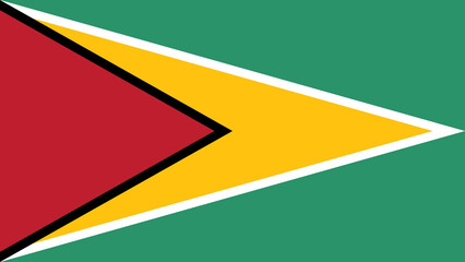 Flag of Guyana featuring the vibrant colors of red, yellow, black, and green symbolizing national pride and identity