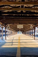 春の門司港駅　福岡県北九州市　Mojiko Station in Spring. Fukuoka Pref, Kitakyusyu City.