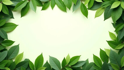 Fototapeta premium Vibrant Green Leaves Framing Earth Globe: Perfect Green Space for Earth Day Messages
