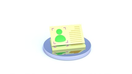 Yellow ID Card business banner able to loop seamless 4k