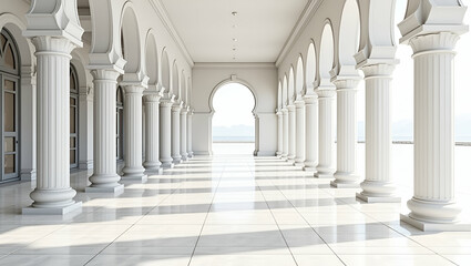 Seamless Tile Designs: Cultural Architecture with Iconic Columns & Space