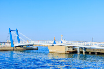 春の門司港レトロの街並み　ブルーウィングもじ　福岡県北九州市　Retro Mojiko Streets in Spring. Fukuoka Pref, Kitakyusyu City.