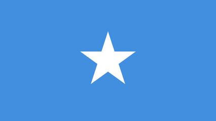 Bright blue flag with a prominent white star representing a nation in a clear sky backdrop