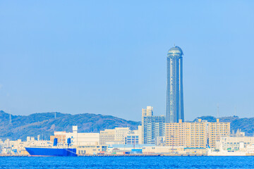 門司港から見た海峡メッセ下関　山口県下関市　Kaikyo Messe Shimonoseki as seen...