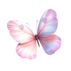 Pink Butterfly with Flowers Delicate Wings Artistic Design,