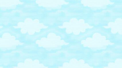 Fototapeta premium Refreshing Summer Ocean Breeze: Seamless Tile Pattern of Soft Waves and Light Clouds in a Cute Vector Illustration for Smart Business Designs
