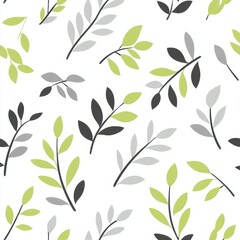 A vintage-style seamless pattern featuring leaves is available for various applications, including wedding invitations, textiles, fabrics, and surface designs, presented in a modern illustration