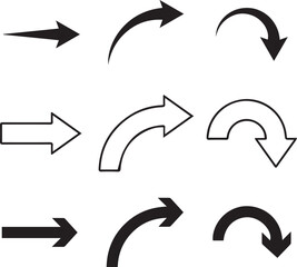 Arrow vector elements hand drawn arrows brush stroke curly arrow collection vector set