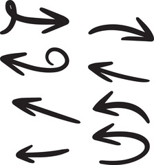 Arrow vector elements hand drawn arrows brush stroke curly arrow collection vector set