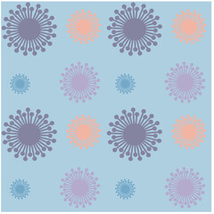 pattern on blue background dandelion