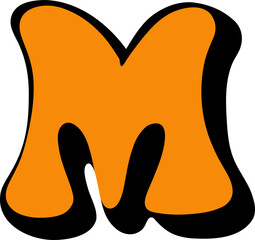 Retro Style Letter M