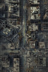 Battlemap: Quarantine Zone Post Apocalyptic City Map for RPG Games