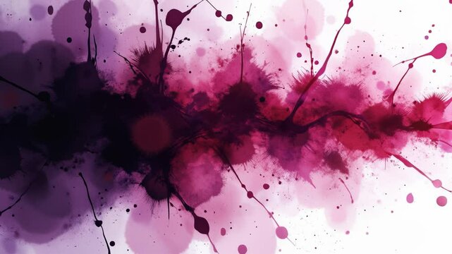 Black dark purple red burgundy wine magenta maroon plum watercolor water. Abstract art colorful background. Chaos splash daub stain blob splatter grunge dirty