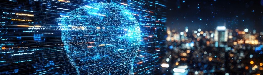 Digital Brain Cityscape Futuristic