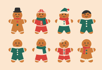 Festive Ginger Folk Dressed for Winter Cheer