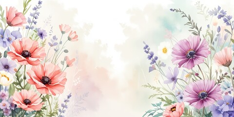 ilustración de flores estilo acuarela