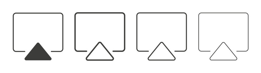 Airplay line icon vector illustration set.