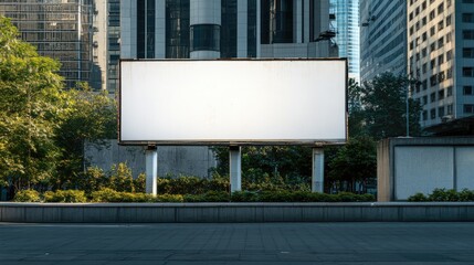 Empty Billboard in Urban Setting for Advertising and Commerce
