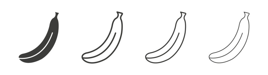 banana line icon vector illustration set.