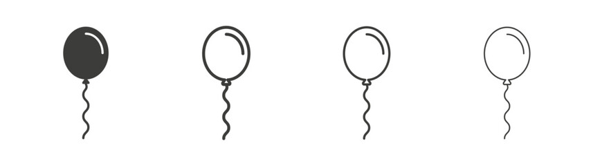 Balloon line icon vector illustration set. © Witty