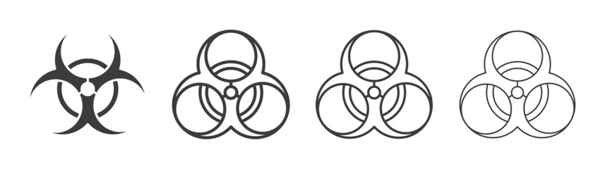 Biohazard line icon vector illustration set.