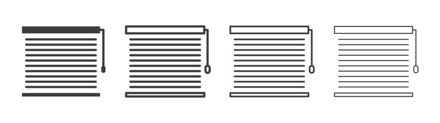 Blinds line icon vector illustration set.