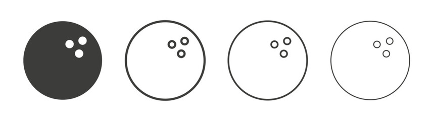 Bowling ball line icon vector illustration set.