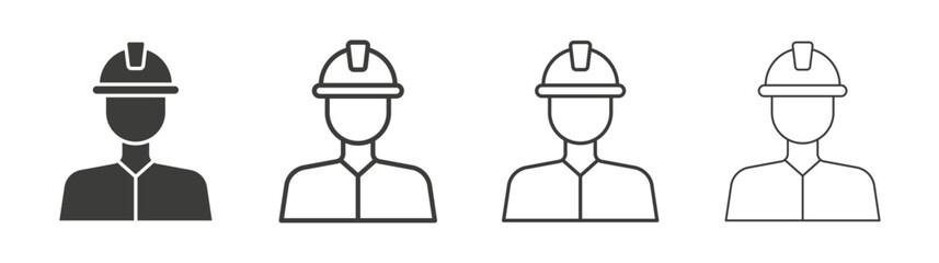 Builder line icon vector illustration set.