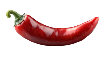 Fiery Red Chili Pepper: A single, vibrant red chili pepper, meticulously captured to showcase its rich color and intriguing shape, a culinary gem ready to add zest.