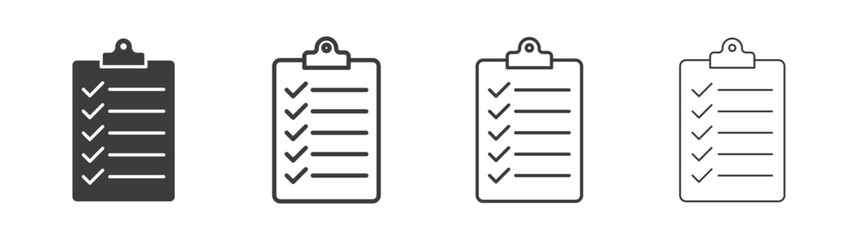 Clipboard line icon vector illustration set.