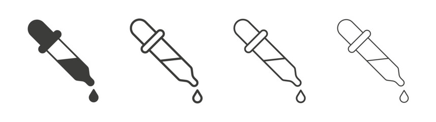 Eye dropper half line icon vector illustration set.