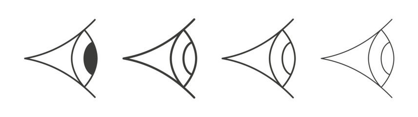 Eye side line icon vector illustration set.