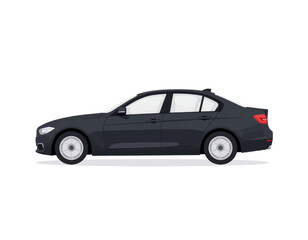 Pixelated Gray Sedan on White Background