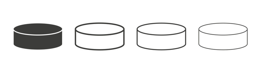 Hockey puck line icon vector illustration set.