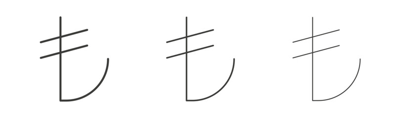 Lira sign line icon vector illustration set.