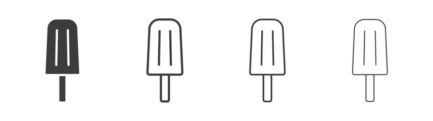 Popsicle line icon vector illustration set.